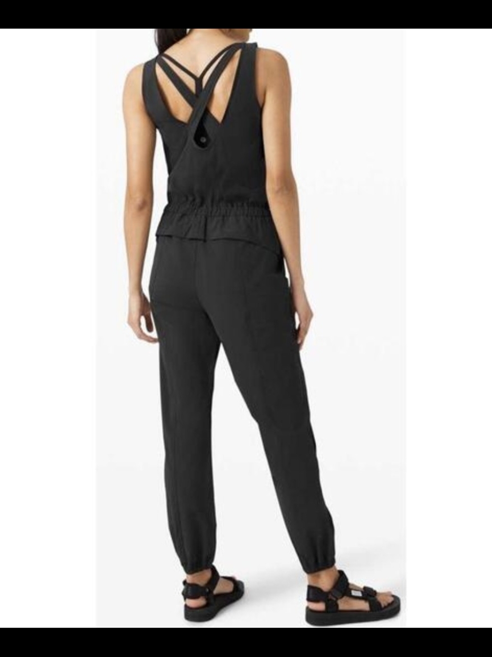 lululemon athletica Back In Time Black Sleeveless Zip-Front Utility Jumpsuit - Picture 2 of 10